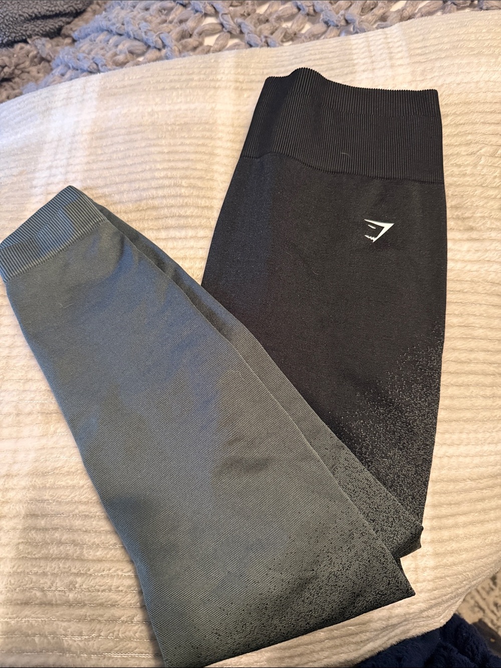 Gymshark Black and Olive Green Ombre Seamless Leggings